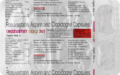 Rozustat Gold 20mg Strip Of 10 Capsules